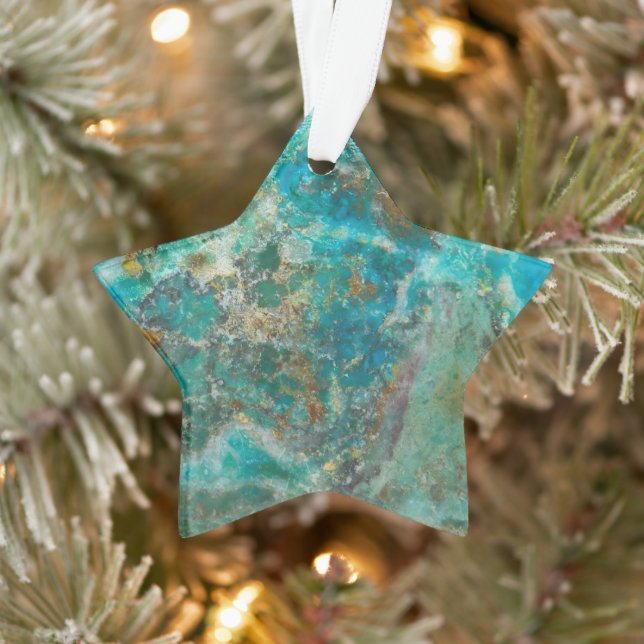 Blue Chrysocolla Mineral Stone Ornament (Baum)