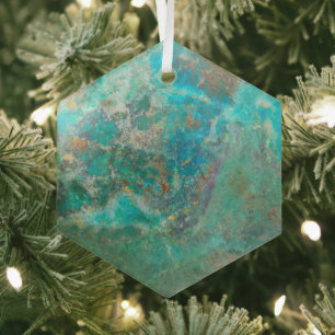 Blue Chrysocolla Mineral Stone Ornament Aus Glas
