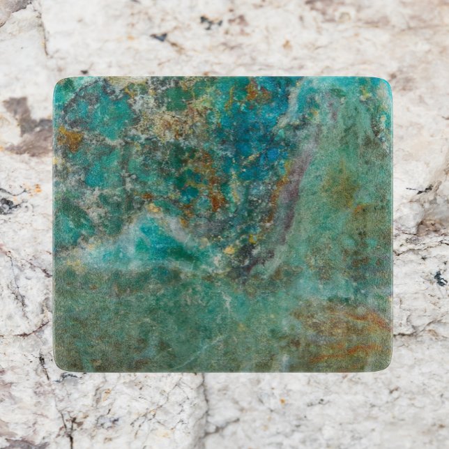 Blue Chrysocolla Mineral Stone Schneidebrett (In Situ)