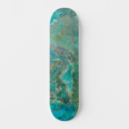 Blue Chrysocolla Mineral Stone Skateboard