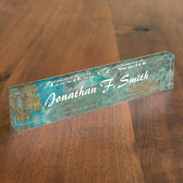 Blue Chrysocolla Stone Image Personalisiert Namensplakette