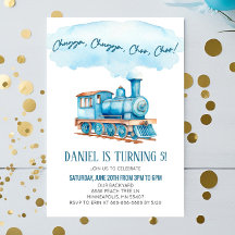 Blue Chugga Choo Choo Train Birthday Party
