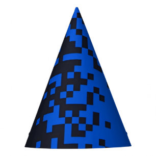 Blue Chunky Pixel Party Hat Partyhütchen