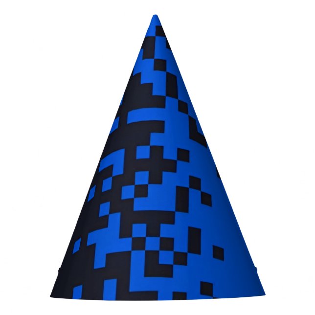Blue Chunky Pixel Party Hat Partyhütchen (Vorderseite)