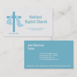 Blue Church Cross Thorn Crown Business Cards Visitenkarte