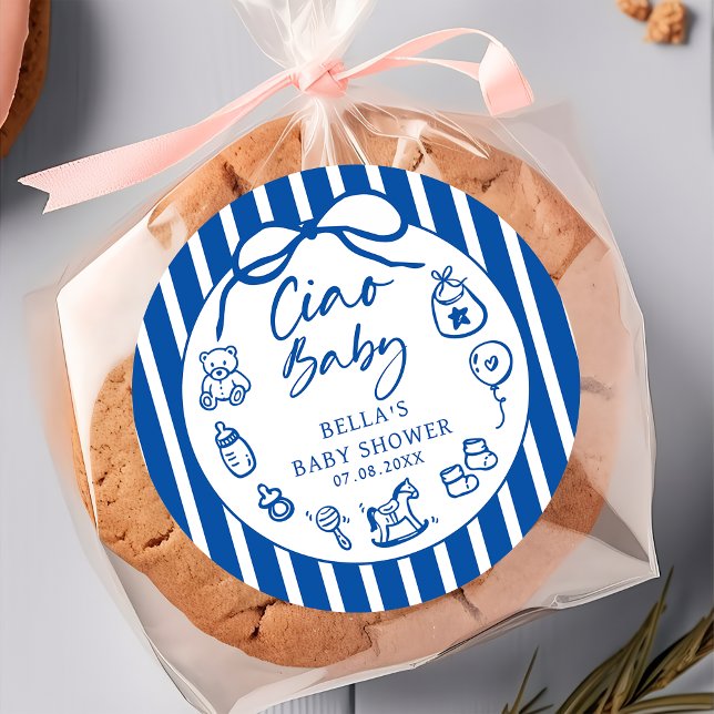 Blue Ciao Baby Italienische Babydusche Aufkleber (Von Creator hochgeladen)