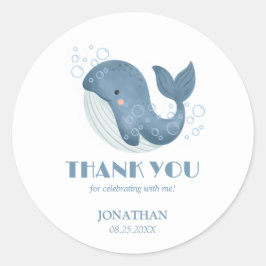Blue Circle Bubble Niedlich Whale Geburtstag Viele Runder Aufkleber