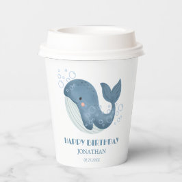 Blue Circle Bubble Niedlich Whale Kindergeburtstag Pappbecher