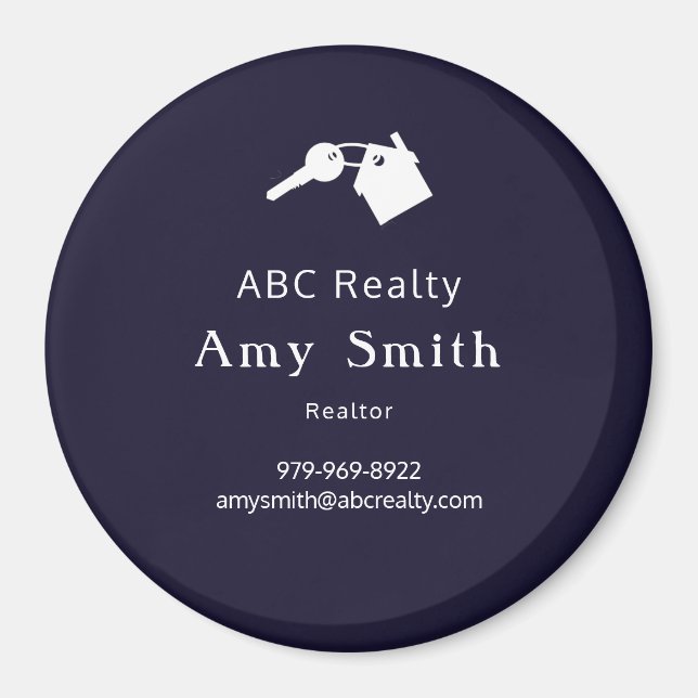 Blue Circle Business Card Magnet (Vorne)