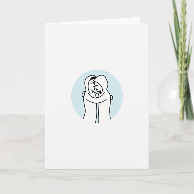 Blue Circle Embrace Card Karte (Vorderseite)
