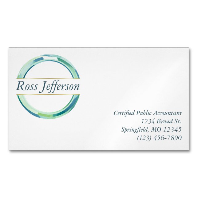 Blue Circle Logo Magnetische Visitenkarte (Vorderseite)