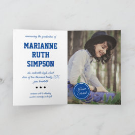 Blue Circles Foto Abschluss Einladung