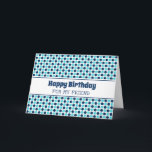 Blue Circles Retro Friend Geburtstag Karte<br><div class="desc">Geburtstagskarte für Freunde mit lustigen blauen Kreisen Retromuster und nachdenklichem Vers.</div>