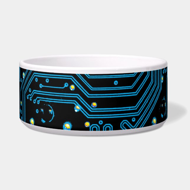 Blue Circuit Board auf Schwarz, DIY Image oder Art Napf (Links)