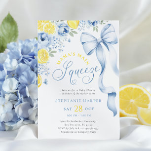 Blue Citrus Baby Dusche Einladung