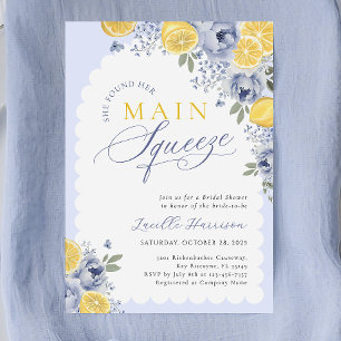 Blue Citrus Lemon Brautparty Einladung