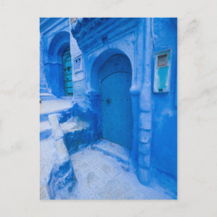 Blue City Door Postkarte