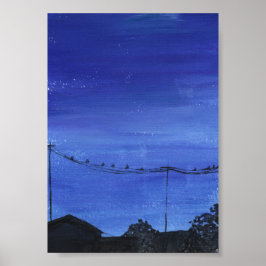 Blue Cityscape Print, Value Poster Paper