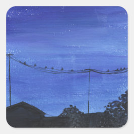 Blue Cityscape Stickers