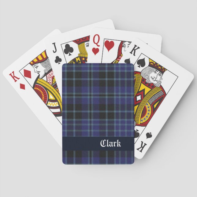 Blue Clark Scottish Kariert Playing Cards Spielkarten (Rückseite)