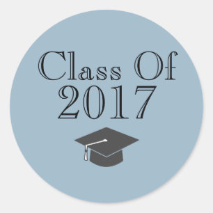 Blue "Class of 2017" mit Graduierungspapier Runder Aufkleber