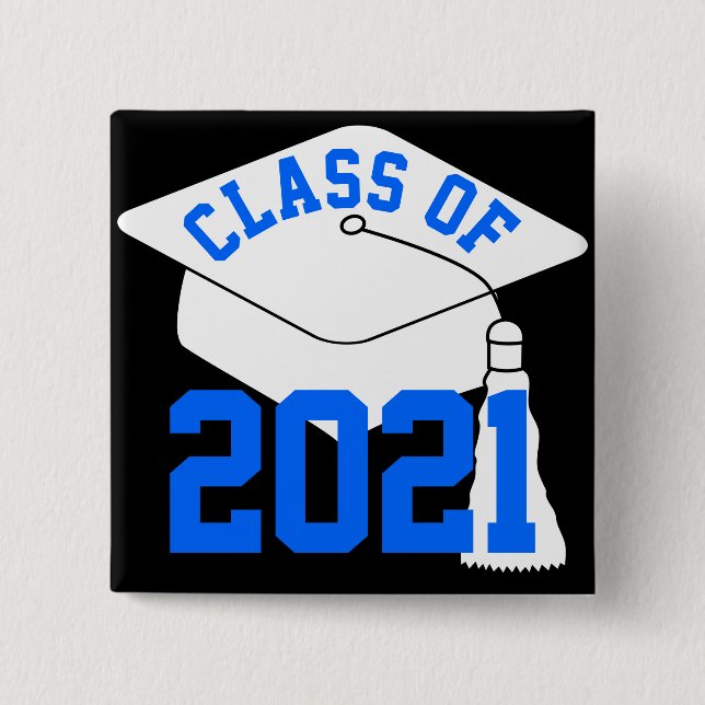 Blue Class of 2024 Grad Cap Button (Vorderseite)