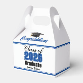 Blue Class of 2026 Custom Graduation Party Geschenkschachtel