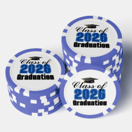 Blue Class of 2026 Graduation Party Pokerchips