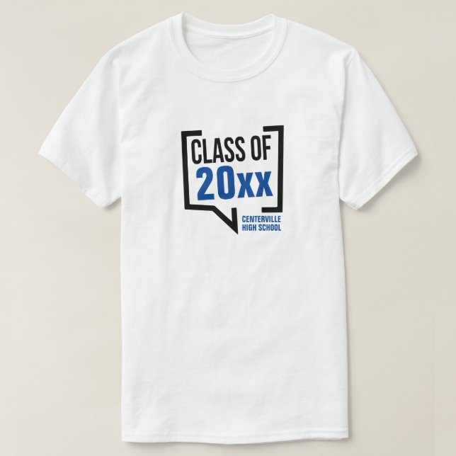 Blue Class Year Speech Bubble T-Shirt (Design vorne)