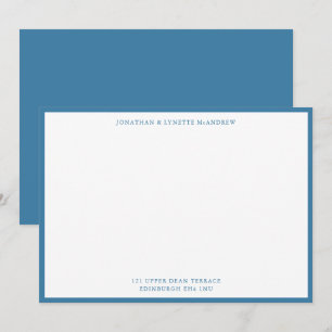 Blue Classic Border Flat Note Card Mitteilungskarte