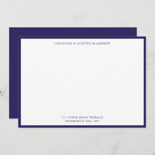 Blue Classic Border Flat Note Card Mitteilungskarte