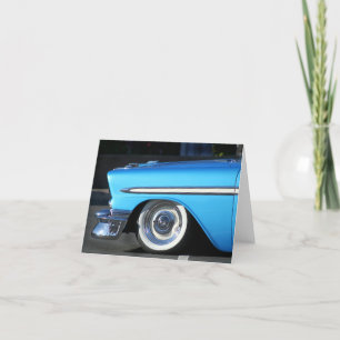 Blue Classic Car notecard Karte