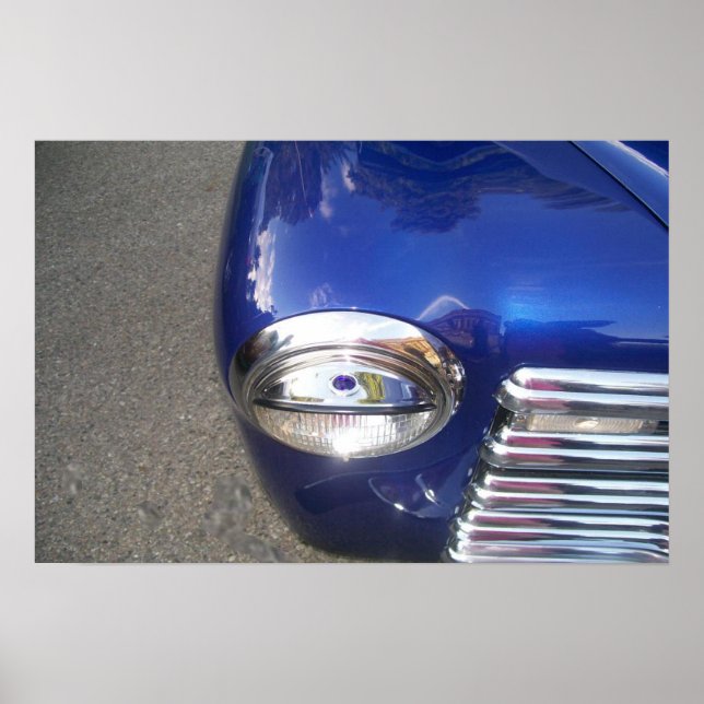 Blue Classic Car Poster (Vorne)