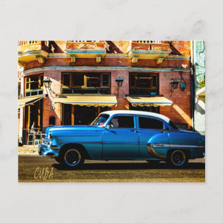 Blue Classic Car Postkarte