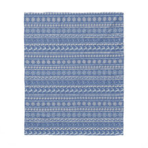 Blue Classic Christmas Fleece Blanket