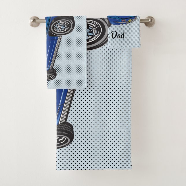 Blue Classic Corvette Design Badetuch Set (Insitu)