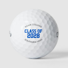 Blue Classic Varsity Graduate Class Gift Golfball