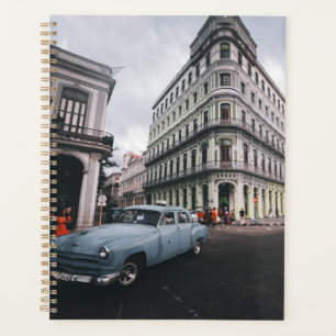 Blue Classic Vintage Car Cityscape Planer
