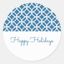 Blue Classy Diamond Holiday Stickers