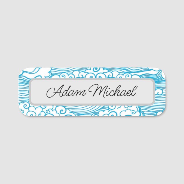 Blue Claude Name Tag Style Namensschild (Vorderseite)