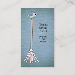 Blue Cleaner Cleaner Service Business Card Visitenkarte