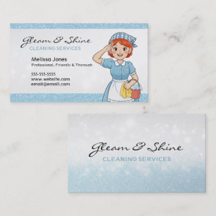 Blue Cleaning Lady bei Ihrem Service Red Hair Visitenkarte