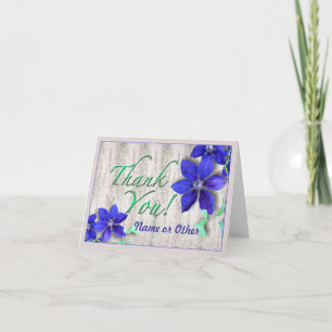 Blue Clematis Custom Vielen Dank Note Card Dankeskarte