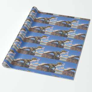 Blue Clever Girl Velociraptor Dinosaurier Geschenkpapier