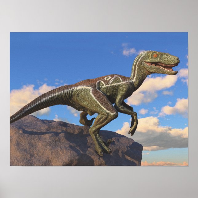Blue Clever Girl Velociraptor Dinosaurier Poster (Vorne)