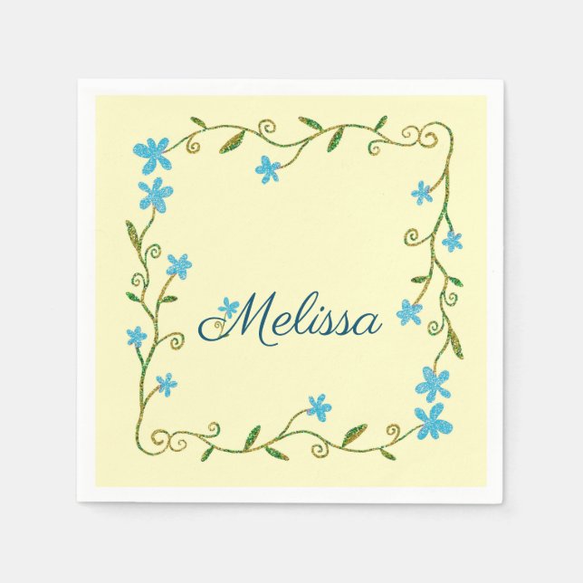 Blue Climbing Blume Serviette (Vorderseite)