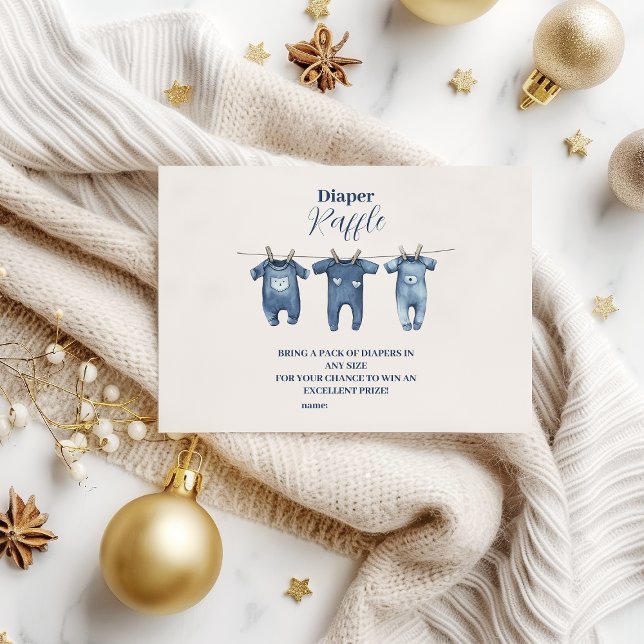 Blue Clothesline Diapper Raffle Begleitkarte (Von Creator hochgeladen)