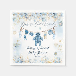 Blue ClothestLine Cold Outside Baby Boy Dusche Serviette