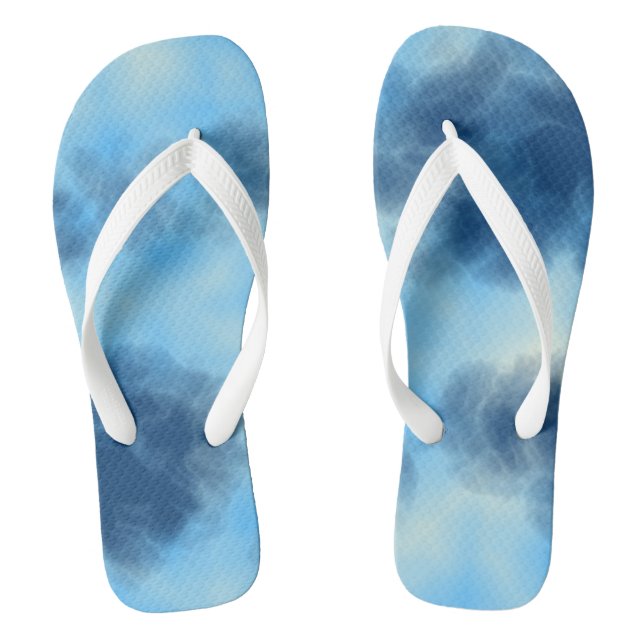 Blue Cloud Abstrakt Flip Flops (Fußbett)
