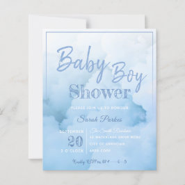 Blue Cloud Baby Boy Baby Shower Einladung